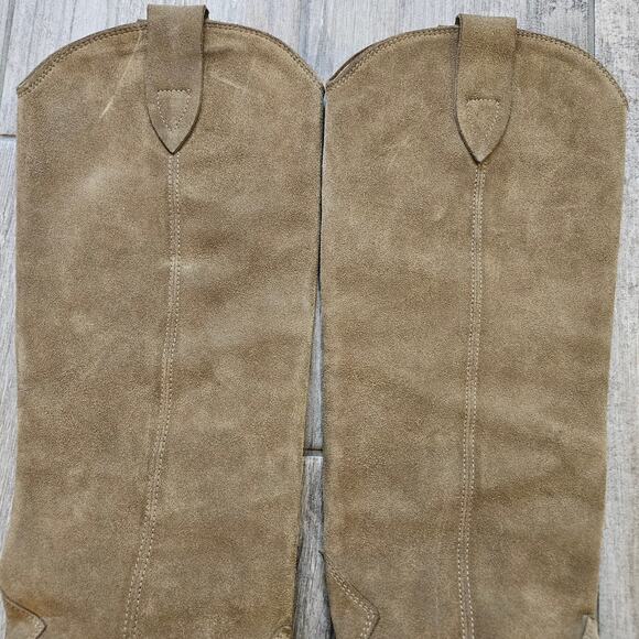 Isabel Marant Denvee Suede Knee High Boots Women EU 38 US 8 Taupe Western - Picture 9 of 16